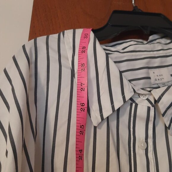 NEW With Tag ! A New Day Stripe Shirt Brown/White Size 3XL - Picture 3 of 10